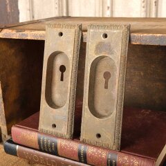 #55602 - Antique&nbsp;Cast&nbsp;Iron&nbsp;Pocket&nbsp;Door&nbsp;Pulls&nbsp;Hardware&nbsp;image