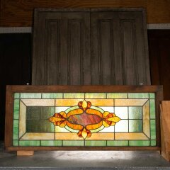 #55743 - 52x21&nbsp;Antique&nbsp;Stained&nbsp;Glass&nbsp;Window&nbsp;Sash&nbsp;image