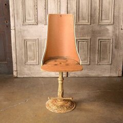 #55785 - Vintage&nbsp;Cast&nbsp;Metal&nbsp;Barstool&nbsp;w/&nbsp;Backrest&nbsp;image