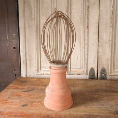 #55891 - Metal&nbsp;Whisk&nbsp;&&nbsp;Terra&nbsp;Cotta&nbsp;Garden&nbsp;Ornament&nbsp;image