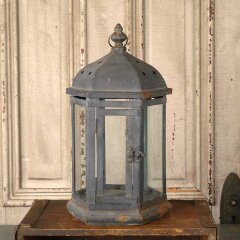 #55903 - 8x15&nbsp;Metal&nbsp;&&nbsp;Glass&nbsp;Hexagonal&nbsp;Candle&nbsp;Lantern&nbsp;image