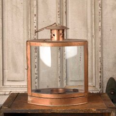 #55933 - 8x14&nbsp;Copper&nbsp;&&nbsp;Glass&nbsp;Lantern&nbsp;Candle&nbsp;Holder&nbsp;image