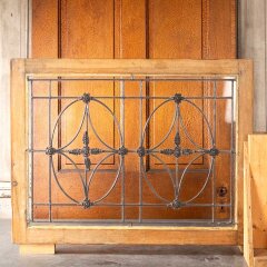 #55981 - 24x26&nbsp;Antique&nbsp;Ornate&nbsp;Leaded&nbsp;Glass&nbsp;Window&nbsp;image