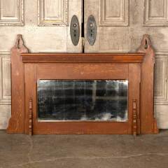 #7187 - Antique&nbsp;Oak&nbsp;Over&nbsp;Mantel&nbsp;Fireplace&nbsp;Mirror&nbsp;image
