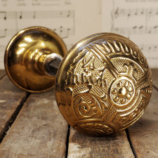 #7820 - Antique&nbsp;Corbin&nbsp;Ceylon&nbsp;Brass&nbsp;Doorknobs&nbsp;image