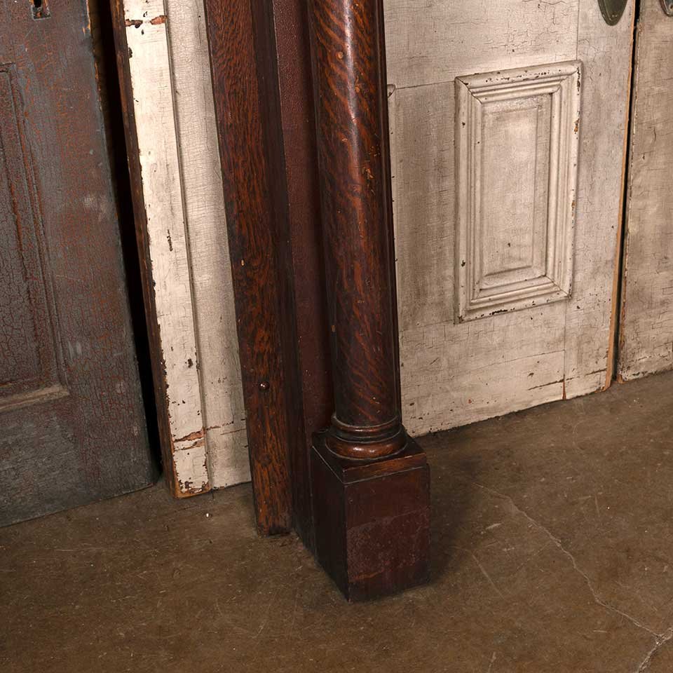 60x89 Antique Oak Fireplace Mantel w/ Mirror image 2