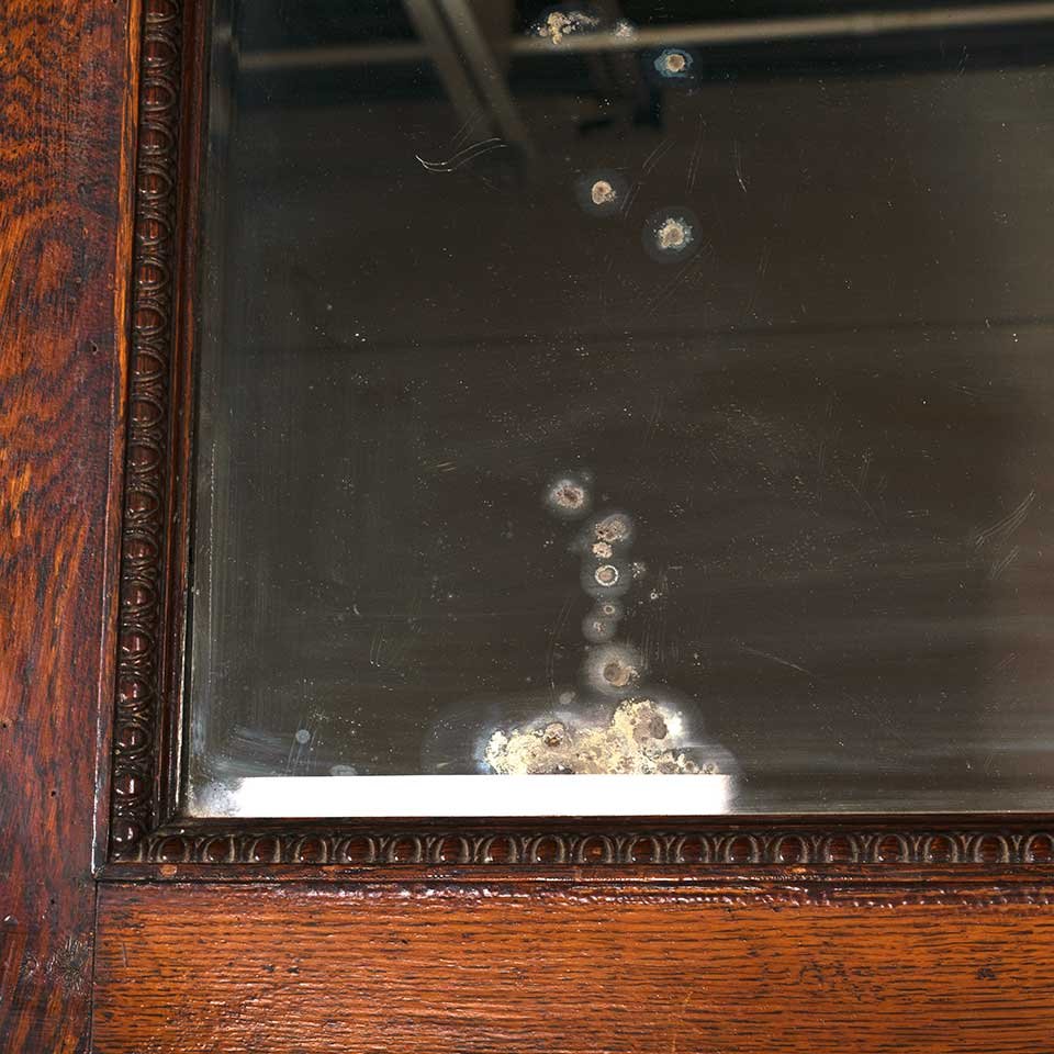 60x89 Antique Oak Fireplace Mantel w/ Mirror image 5