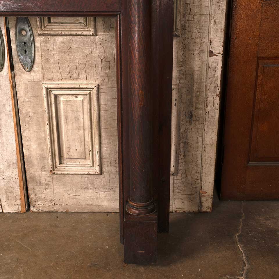 60x89 Antique Oak Fireplace Mantel w/ Mirror image 7