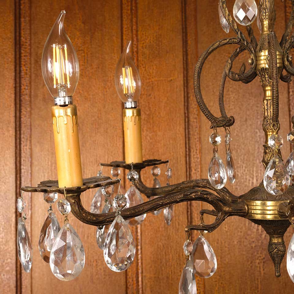 21" Antique 5 Bulb Chandelier Light Fixture image 3