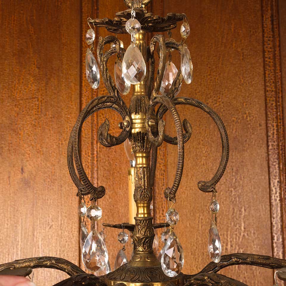 21" Antique 5 Bulb Chandelier Light Fixture image 5