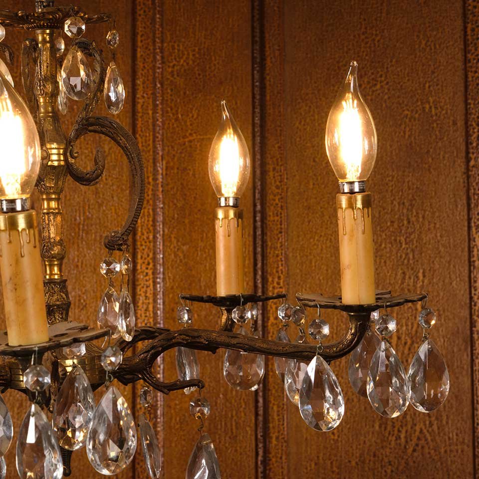 21" Antique 5 Bulb Chandelier Light Fixture image 8