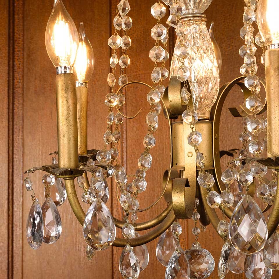 18" Antique 5 Bulb Chandelier Light Fixture image 4
