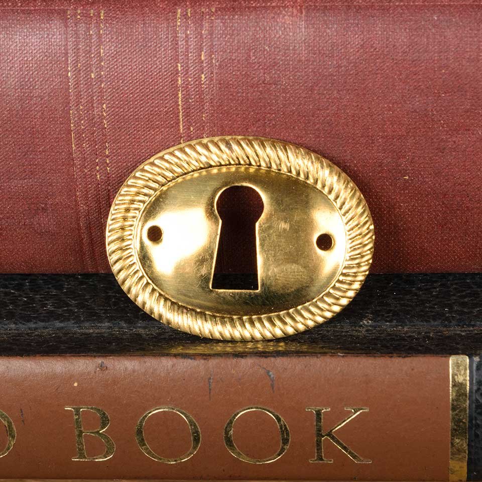 Vintage Brass Furniture Keyhole Escutcheon image 2