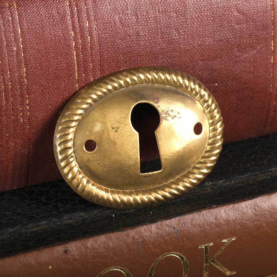 Vintage Brass Furniture Keyhole Escutcheon image 4