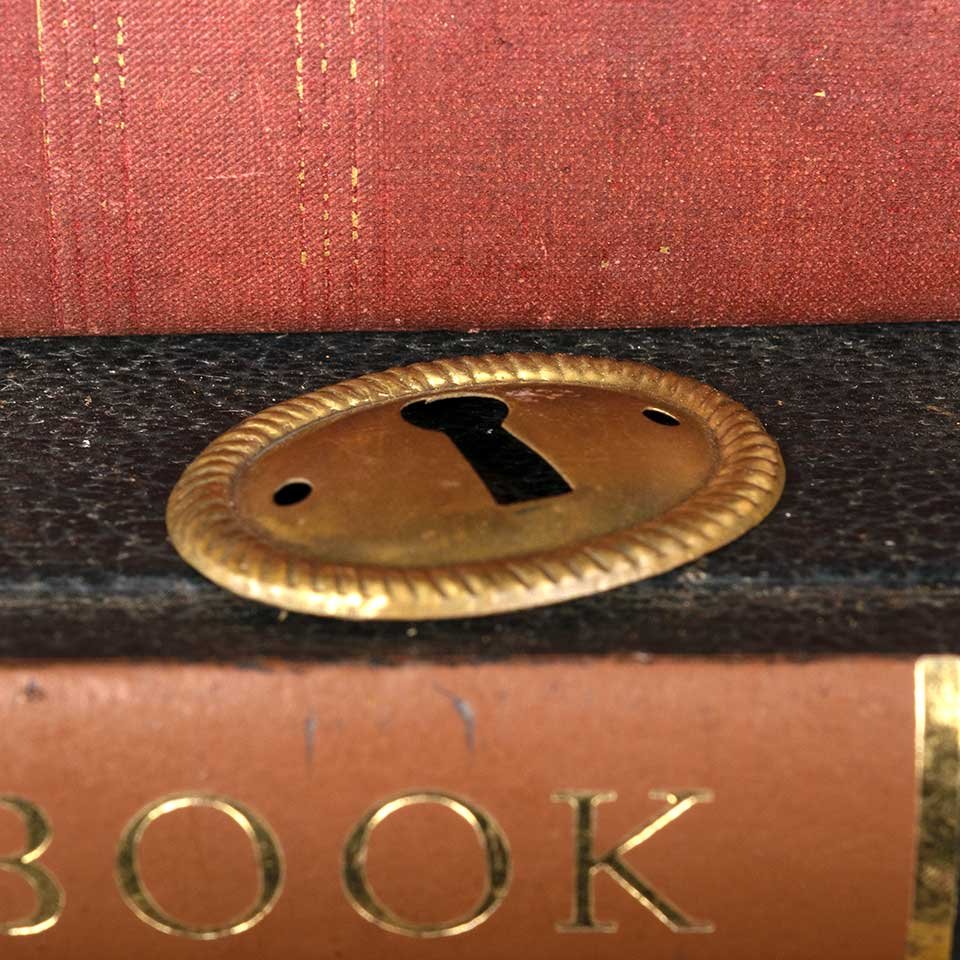 Vintage Brass Furniture Keyhole Escutcheon image 5