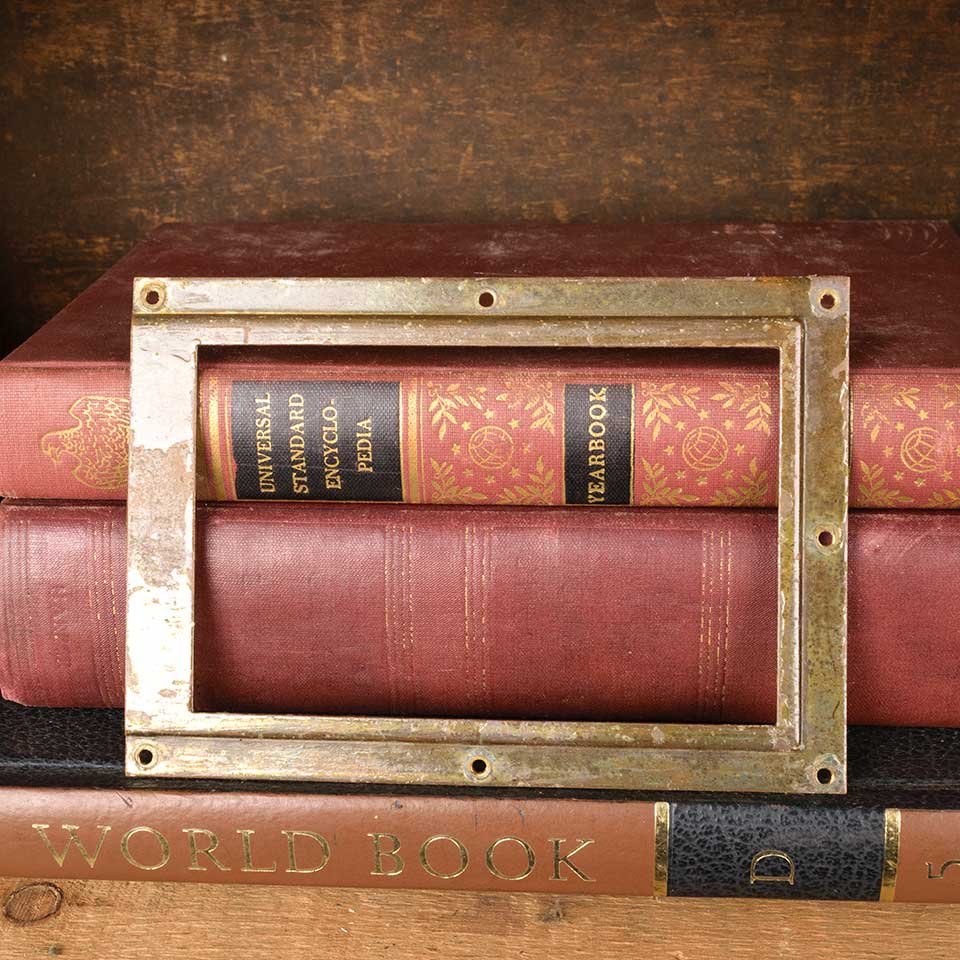 6x4 Antique Brass Label Holder Hardware image 1