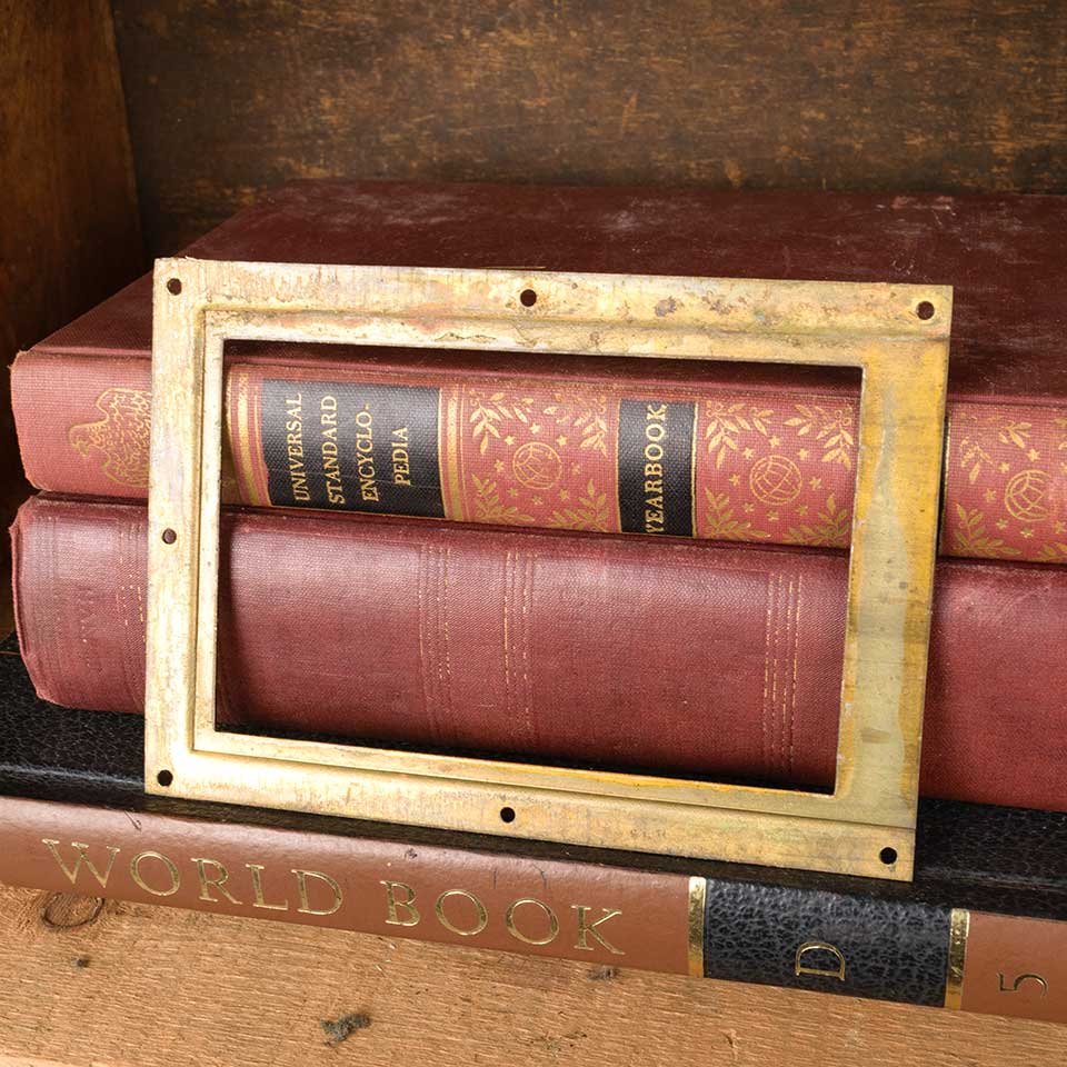 6x4 Antique Brass Label Holder Hardware image 4