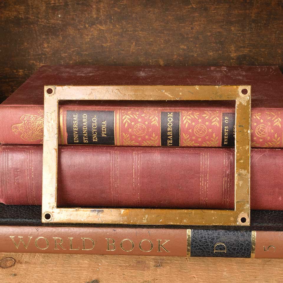 6x4 Antique Brass Label Holder Hardware image 2