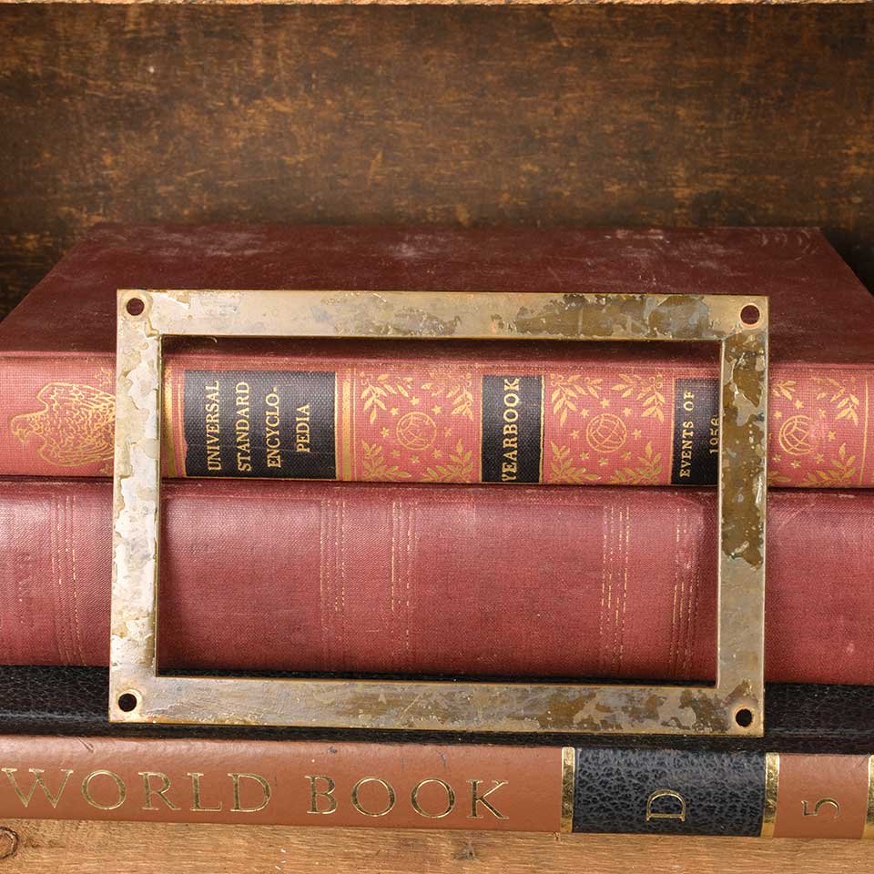 6x4 Antique Brass Label Holder Hardware image 4