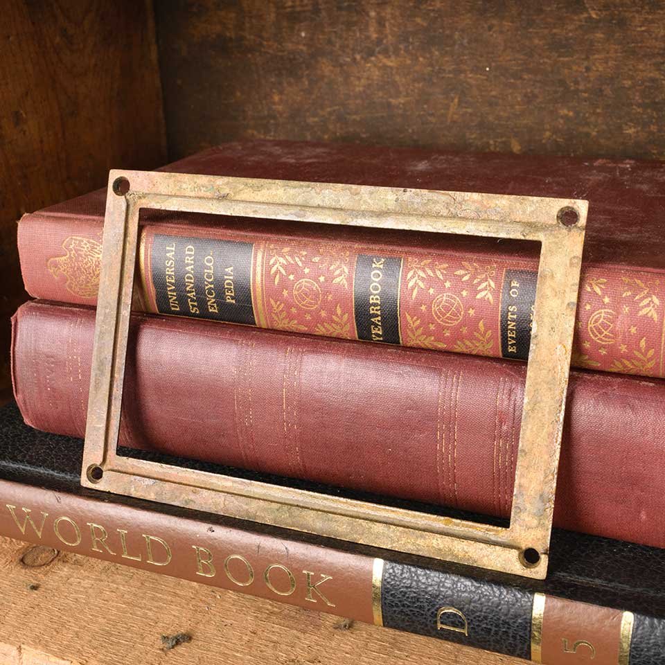 6x4 Antique Brass Label Holder Hardware image 5