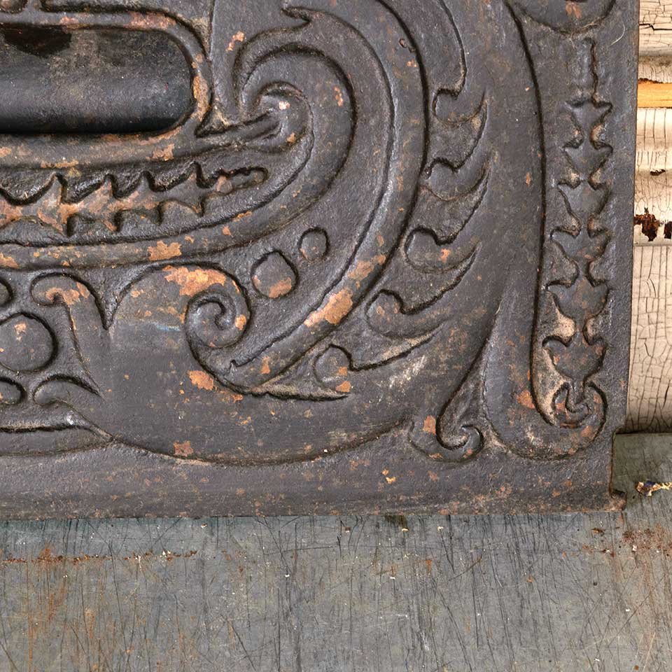 Antique Cast Iron Stove Door Cover Plate image 6