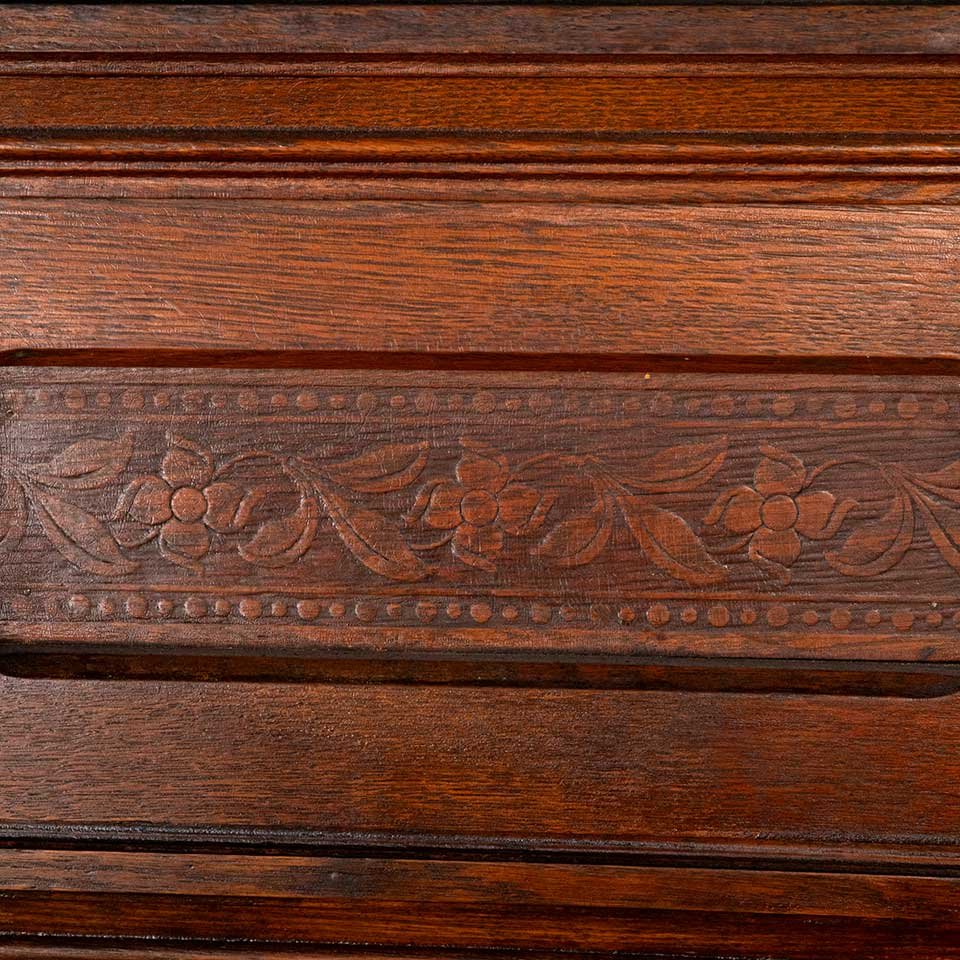 66x90 Antique Oak Fireplace Mantel w/ Mirror image 8