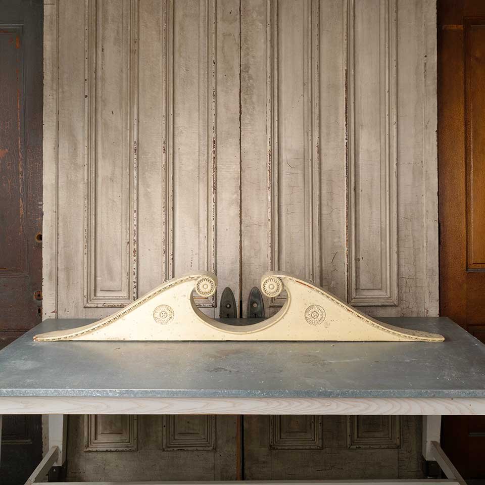 64x10 Vintage Wood Furniture Pediment image 1