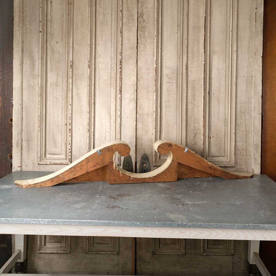 64x10 Vintage Wood Furniture Pediment image 8