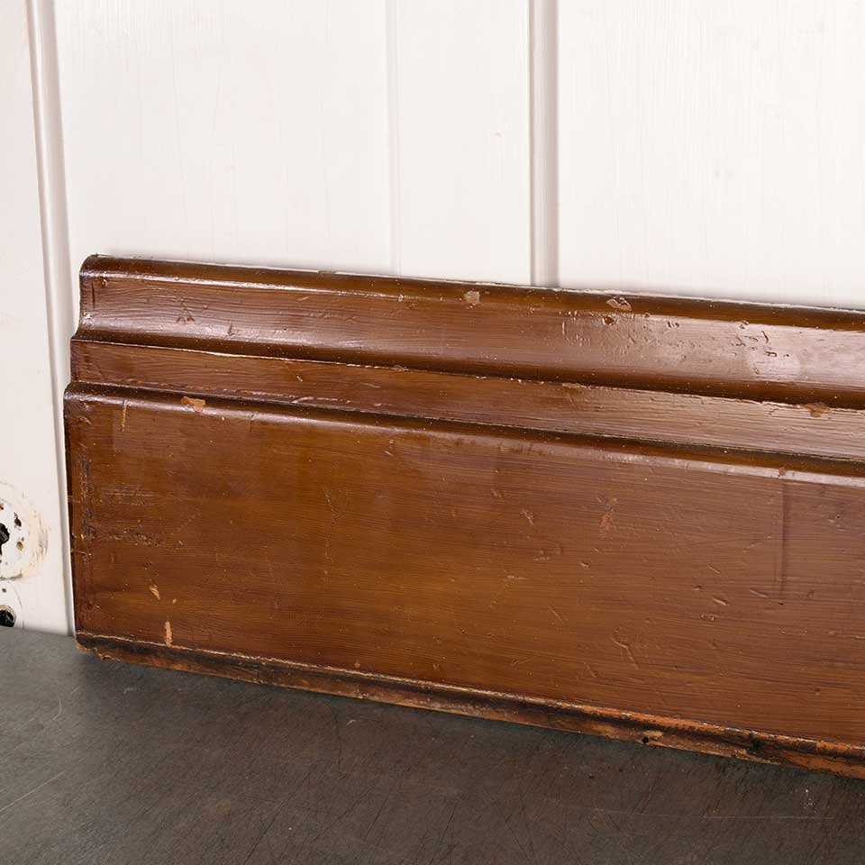 Salvaged Antique Pine Baseboard Trim w/ Cap image 4