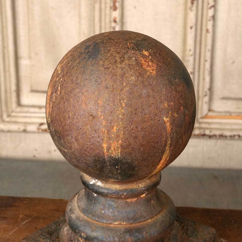 5X8 Antique Cast Iron Fence Post Ball Finial image 5
