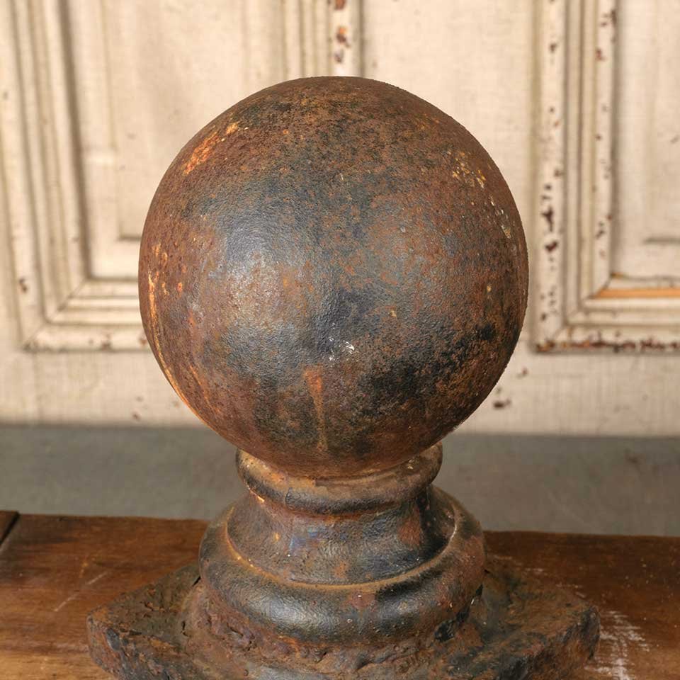 5X8 Antique Cast Iron Fence Post Ball Finial image 6