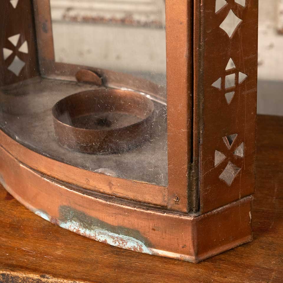 8x14 Copper & Glass Lantern Candle Holder image 4