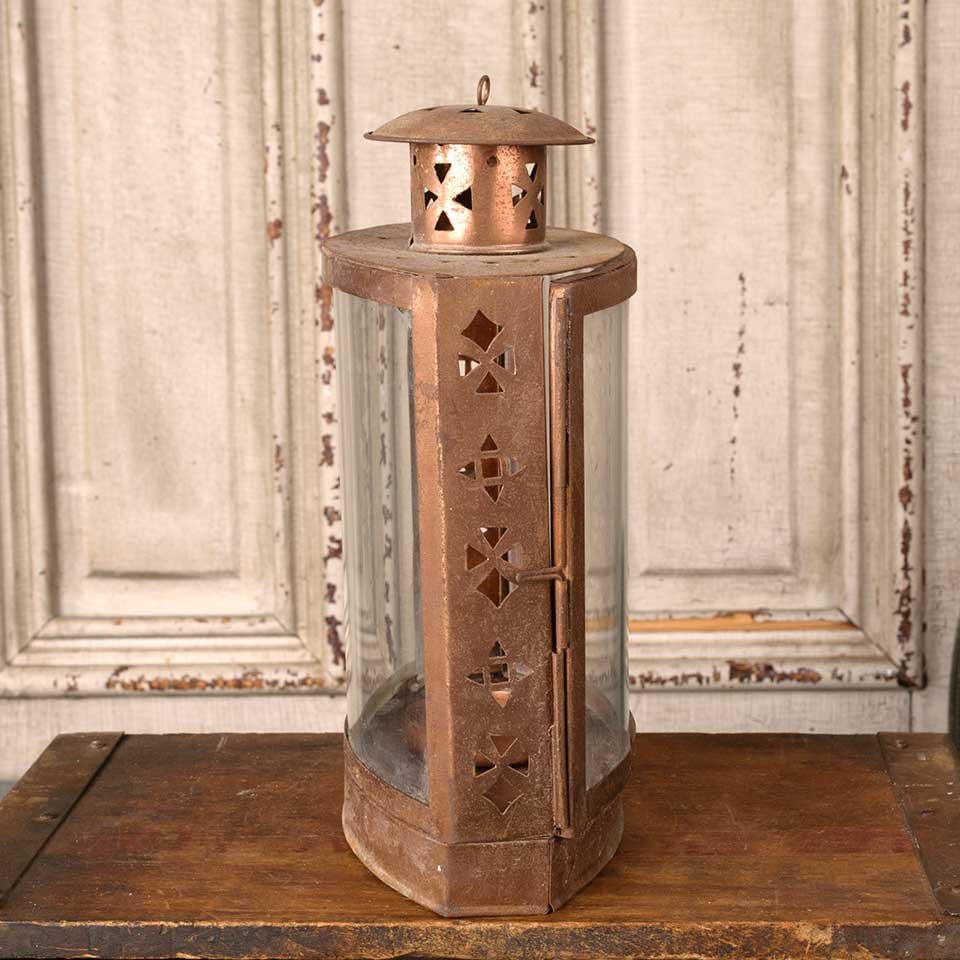 8x14 Copper & Glass Lantern Candle Holder image 5