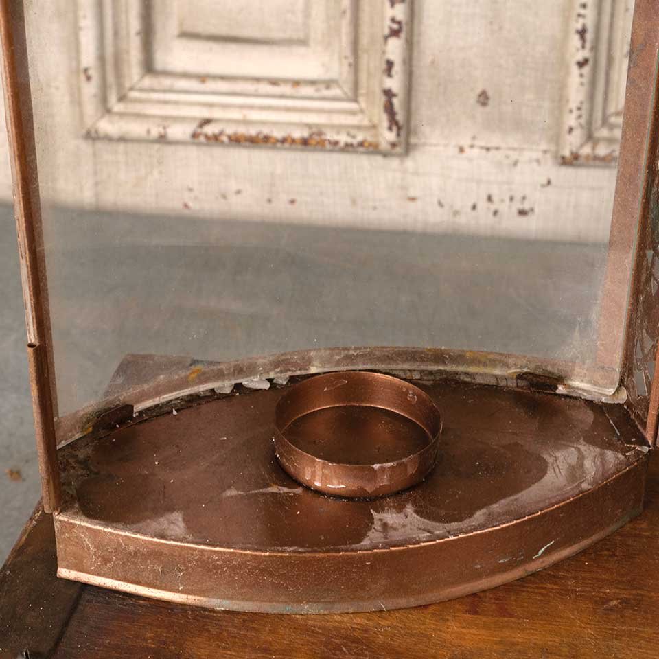 8x14 Copper & Glass Lantern Candle Holder image 7