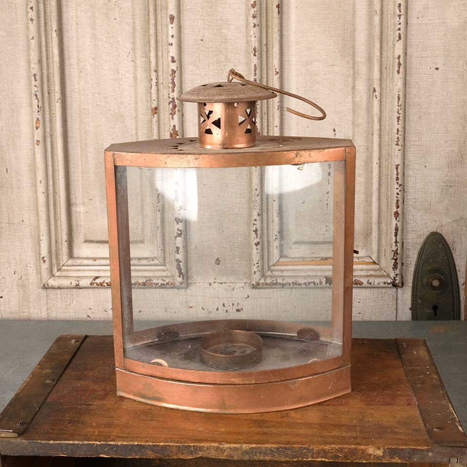 8x14 Copper & Glass Lantern Candle Holder image 4