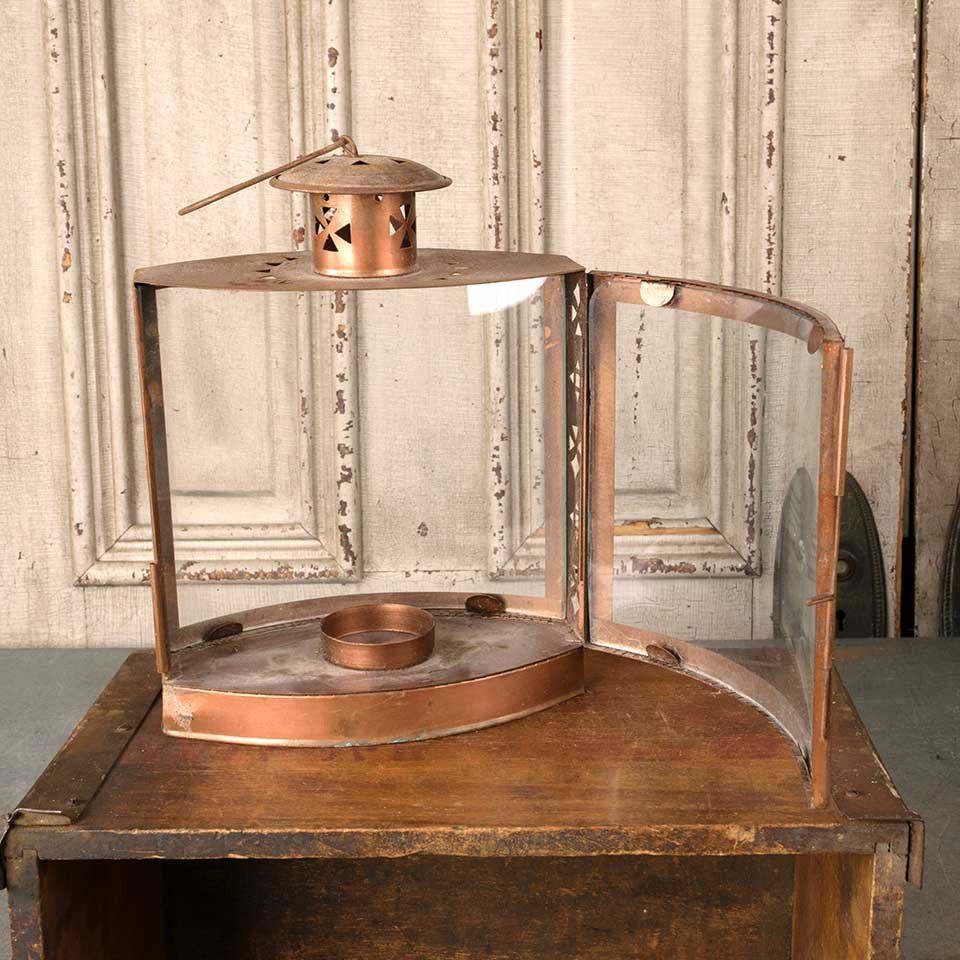 8x14 Copper & Glass Lantern Candle Holder image 6