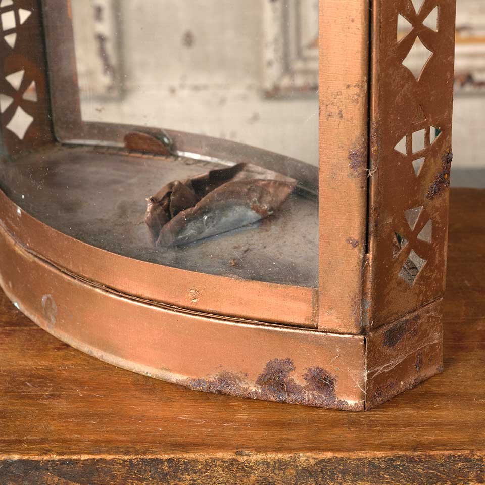 8x14 Copper & Glass Lantern Candle Holder image 4
