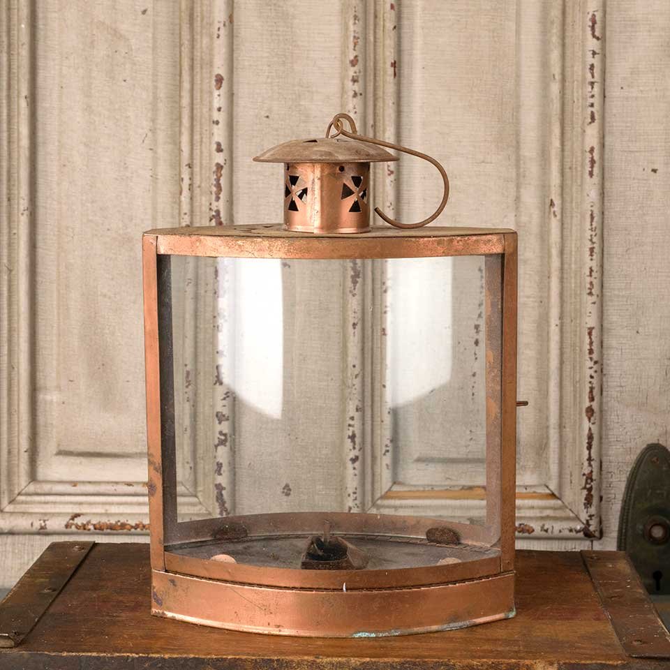 8x14 Copper & Glass Lantern Candle Holder image 5