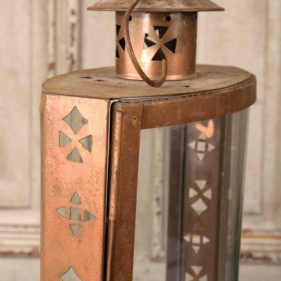 8x14 Copper & Glass Lantern Candle Holder image 6