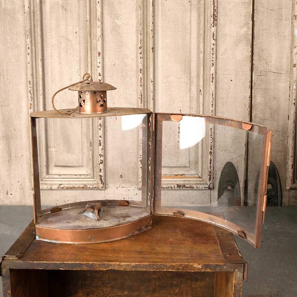 8x14 Copper & Glass Lantern Candle Holder image 7