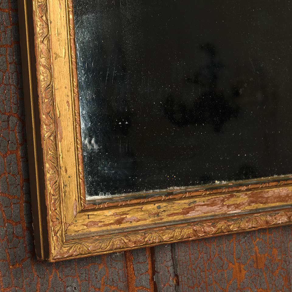 14x23 Antique Carved Wood Framed Mirror image 4