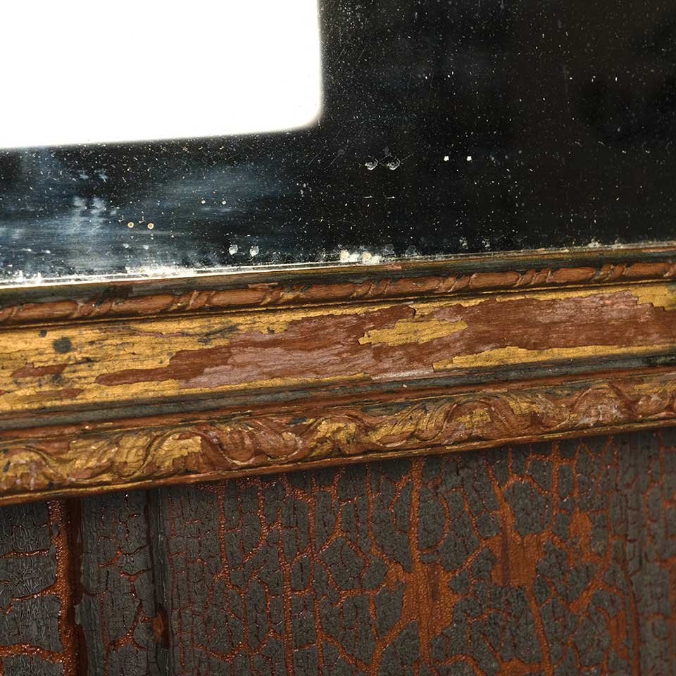 14x23 Antique Carved Wood Framed Mirror image 6