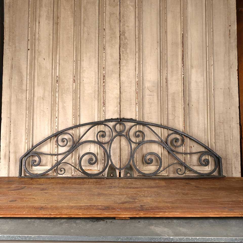 61x18 Antique Arched Wrought Iron Panel image 1