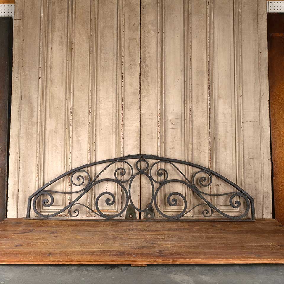 61x18 Antique Arched Wrought Iron Panel image 6