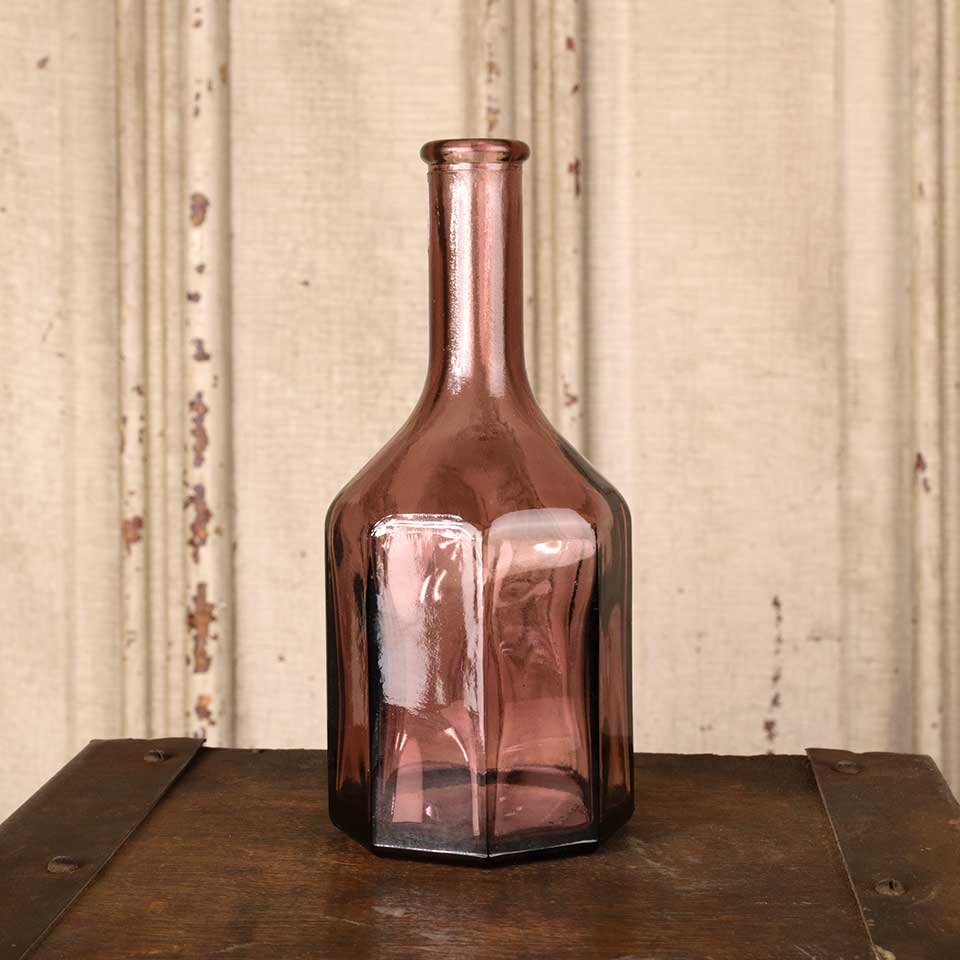 2x6 Vintage Octagonal Purple Glass Vase image 1