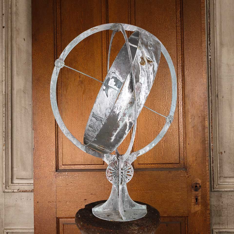 Metal Armillary Garden Ornament & Pedestal image 4