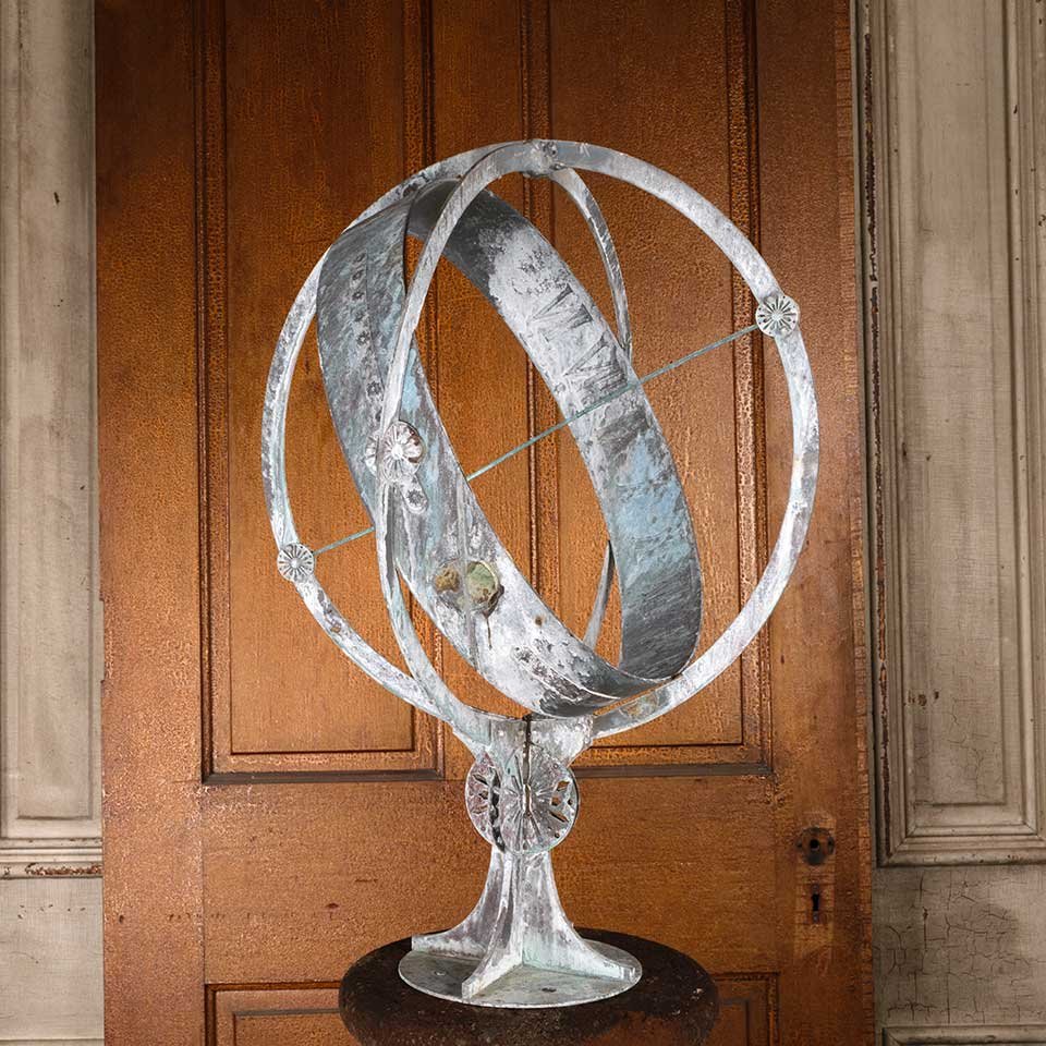 Metal Armillary Garden Ornament & Pedestal image 5