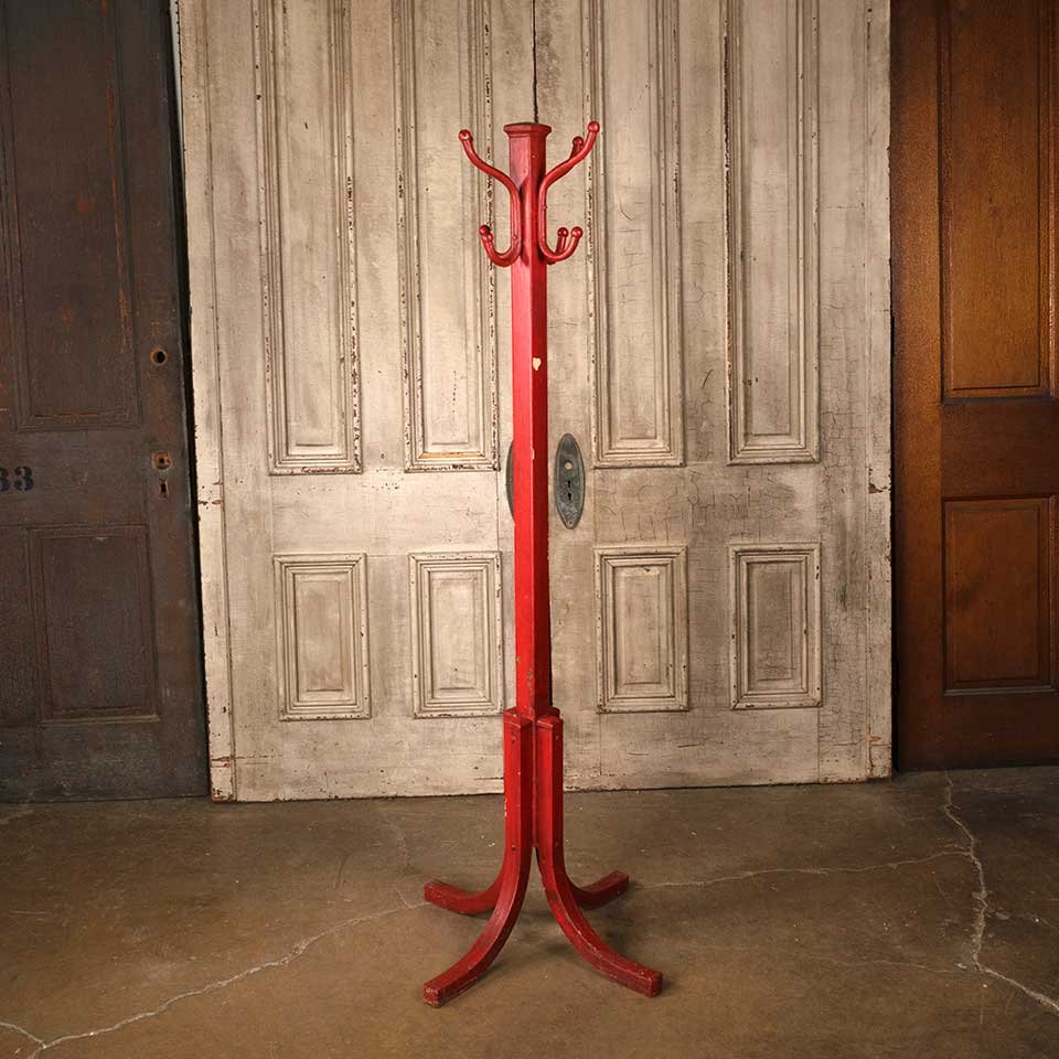 Vintage Painted Metal Hall Tree Coat Rack image 1