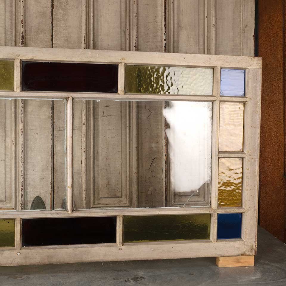 27x52 Antique Colored Glass Window Sash image 2