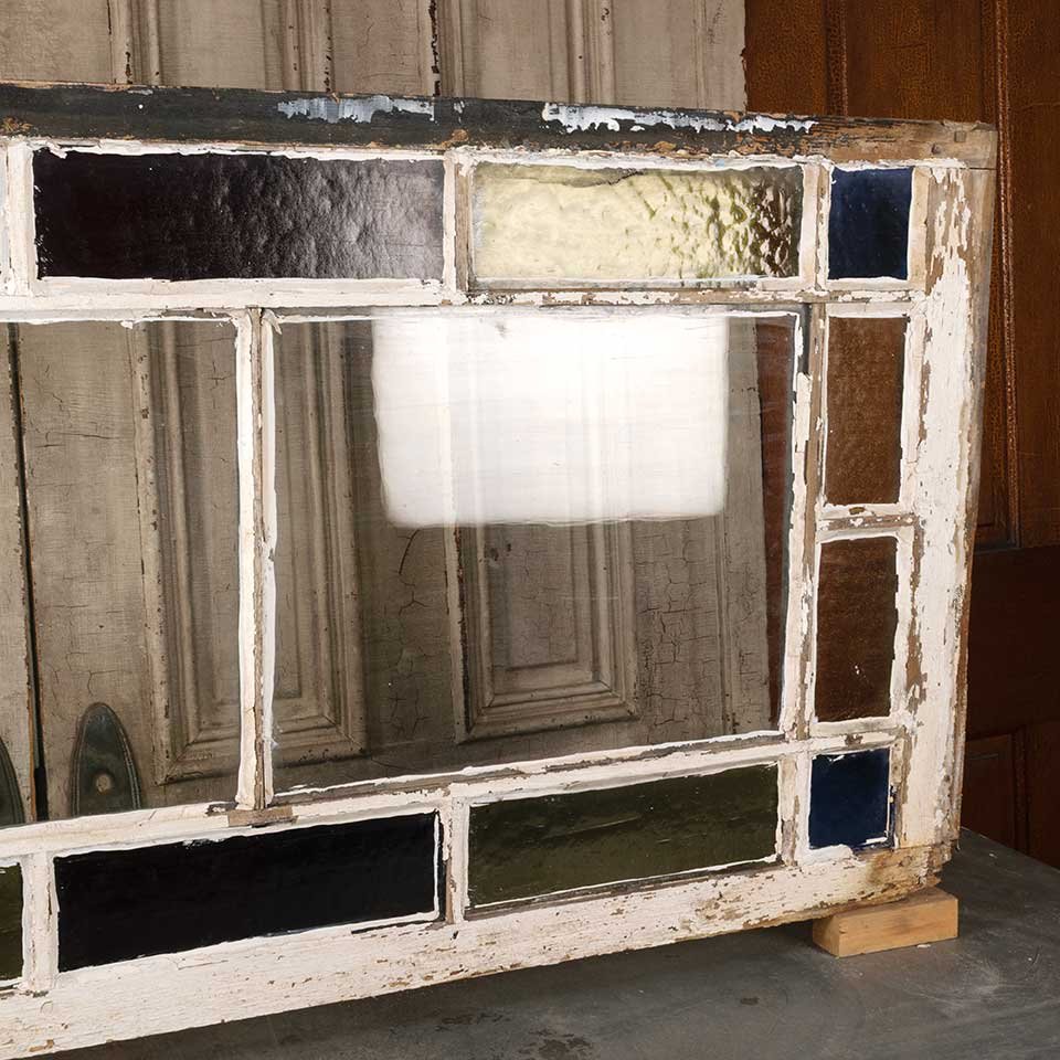 27x52 Antique Colored Glass Window Sash image 8